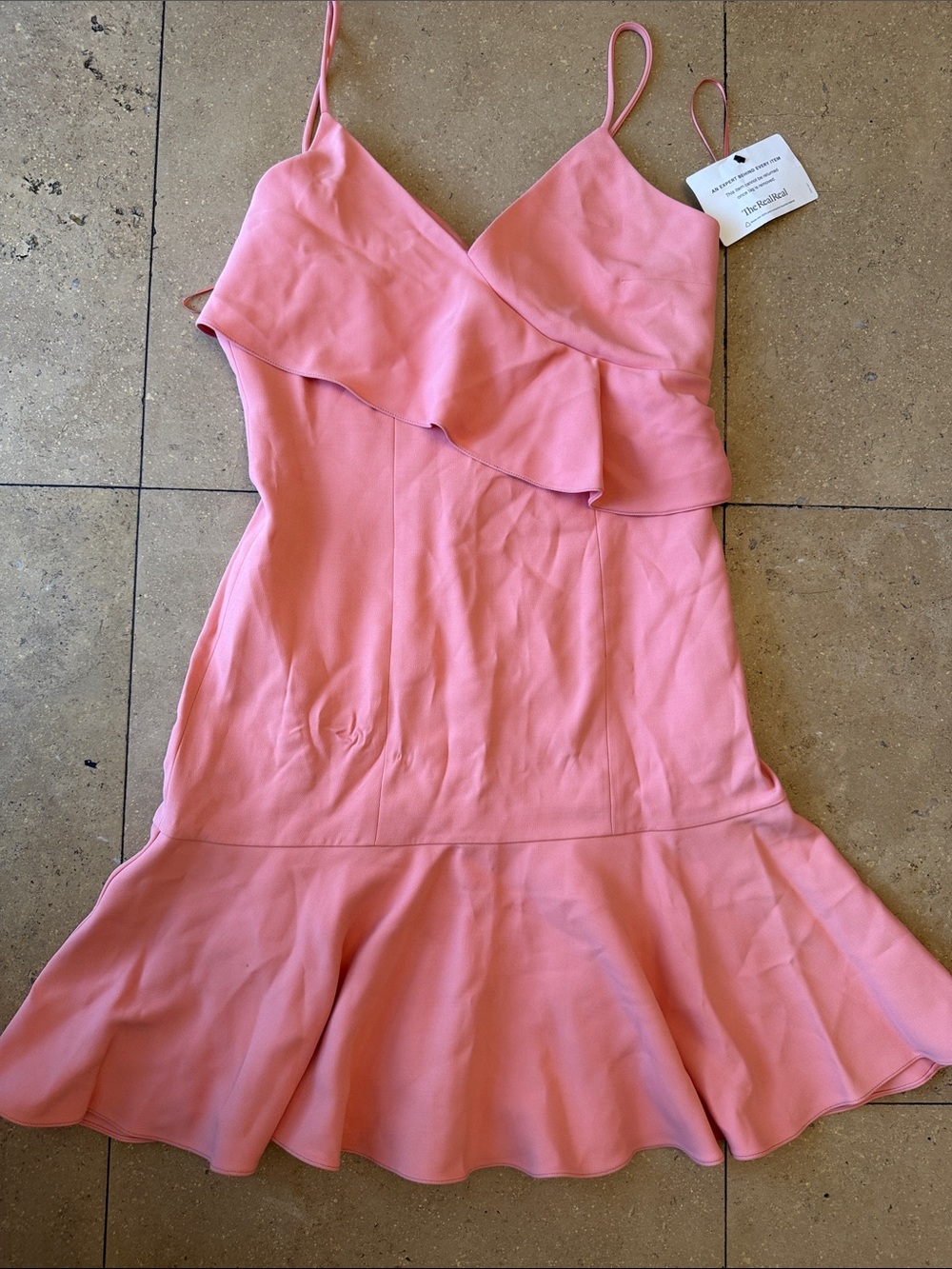 Michael Kors Collection Coral Pink Ruffle Mini Dress